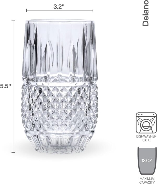 Mikasa Delano Highball Glass Cups - Set of 4 - Image 2
