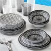 Member's Mark 18pc Melamine Dinnerware Set - Printmaker Design