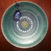 Decorative Turkish Glass Bowl Peacock Blue - Image 3