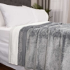 Kirkland Signature Plush King Blanket - 112" X 92" - Light Grey - Image 3