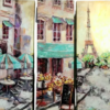 Paris Wall Art Decor - 3 Set - Decorative Eiffel Tower  Painting