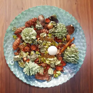 Round Glass Bowl Hand Decorated Azzurra Plate