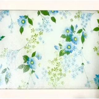 Floral Patterned Glass Cutting Board - (40 X 30cm)