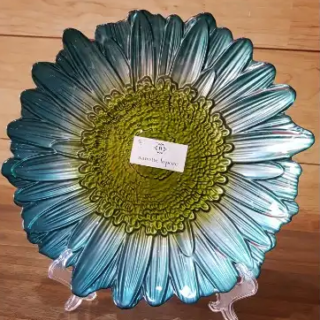 Flower Bowl By Nanette Lepore Glassware – Hand Decorated - Green
