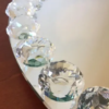 Lazy Suzan - Round Mirrored Decorative Serving Tray - Coffee Table Ottoman Crystal Bead Platt - Image 5