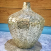 Decorshore Fired Gold Vase With Striped Crackled Glass Mosaic