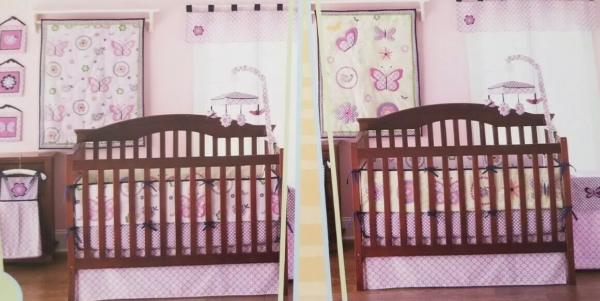 Flutter Reversible 4 Piece Baby Crib Bedding Set - Image 3