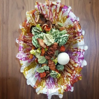 Hand Decorated Glitter Glazed Glass Bowl