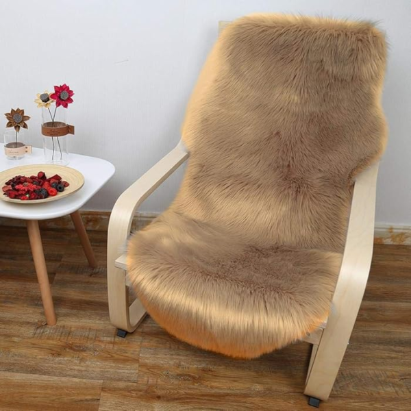 Mon Château Faux Fur Rug - 2 Ft. X 3 Ft. 3 In. - Tan - Image 3