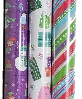Kirkland Signature Christmas Double-Sided Holiday Gift Wrap Paper 180 SQ FT 3-Pack