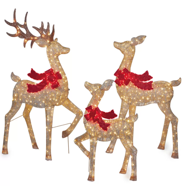 6ft (1.8m) Indoor/Outdoor Christmas Reindeer Family With LED Lights - Image 9