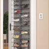 Design Essentials Over The Door Mesh Shoe Organizer - Light Gray