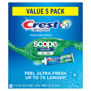 Crest Complete + Scope Outlast Ultra Toothpaste, 6.3 oz., 5pcs