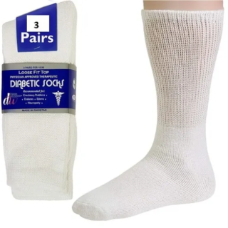 Debra Weitzner Men's Diabetic Socks- 3 Pairs - White