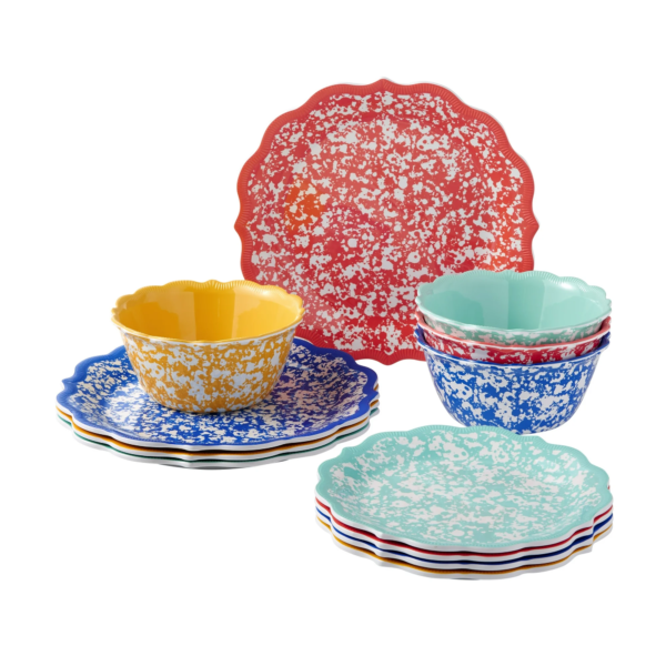 The Pioneer Woman Country Splatter 12-Piece Melamine Dinnerware Set - Image 2