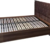 Florence Queen Size Bed Frame With Upholstered Head Board - Brown