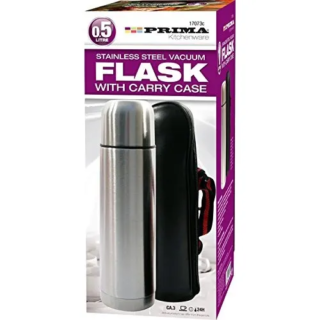 Prima Stainless Steel Vacuum Flask With Carry Case - 0.5ltr