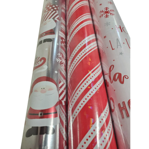 Kirkland Signature Christmas Double-Sided Holiday Gift Wrap Paper 180 SQ FT 3-Pack (Red) - Image 4