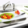 Dexas Cutting Board With Collapsible Colander Strainer