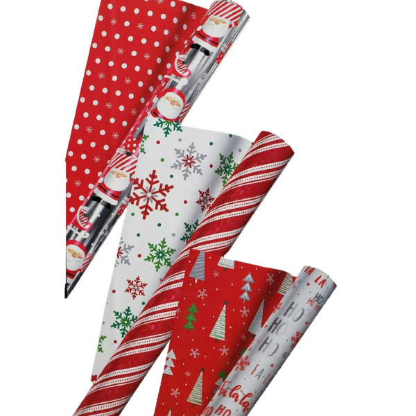 Kirkland Signature Christmas Double-Sided Holiday Gift Wrap Paper 180 SQ FT 3-Pack (Red) - Image 7