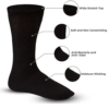 Debra Weitzner Men's Diabetic Crew Socks - 3 Pairs - Black - Image 5