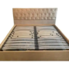 Florence King Size Bed Frame With Full Upholstered Head Board - Beige