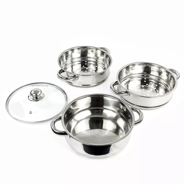 Prima 24cm 3-Tier Steamer With Glass Lid - 4pc - Image 6