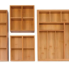 Seville Classics 4pc Bamboo Expandable Drawer Organizer and Box Set
