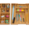 Seville Classics 4pc Bamboo Expandable Drawer Organizer and Box Set - Image 4