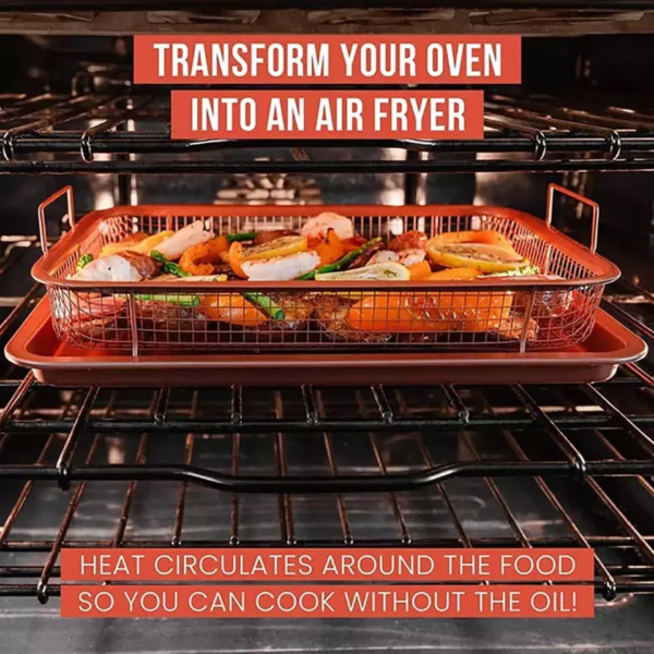 Copper Crisper Baking Tray Set (Baking Tray & Crisping Basket) - Image 5