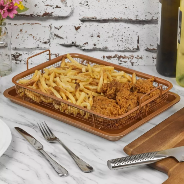 Copper Crisper Baking Tray Set (Baking Tray & Crisping Basket) - Image 6