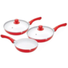 Prima 5pcs Ceramic Coated Frying Pan Set - Red