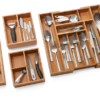 Seville Classics 4pc Bamboo Expandable Drawer Organizer and Box Set - Image 5