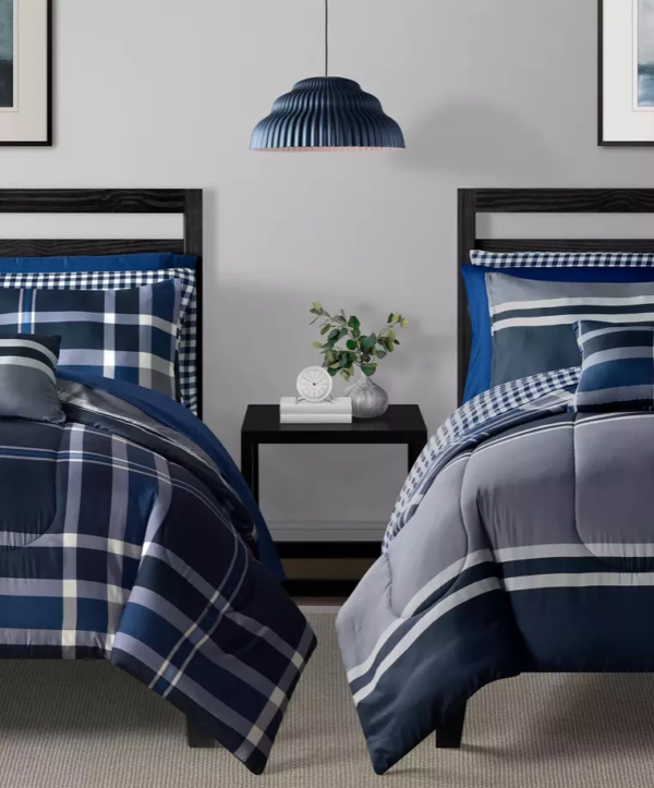 Calking Navy 12pc Reversible Comforter Set - Created For Macy's - Image 9