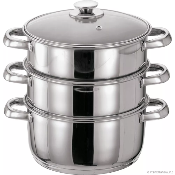 Prima 24cm 3-Tier Steamer With Glass Lid - 4pc - Image 10
