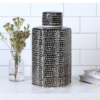 Mikasa Black & White Crackle Ceramic Canister