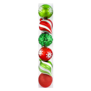 Shatter-Resistant 6pc Christmas Ornaments - 6 Inch (15 cm)