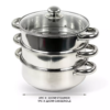 Prima 22cm 3-Tier Steamer With Glass Lid - 3pc - Image 10