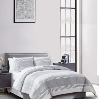 Douglas Stripe 8-Piece Reversible Comforter Set Created For Macy’s