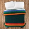 Pendleton Queen Sherpa Fleece Blanket - Evergreen Stripe - Image 3