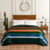 Pendleton Queen Sherpa Fleece Blanket - Evergreen Stripe