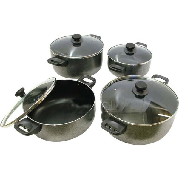 Prima 8pc Aluminum Non-Stick Sauce Pot Set With Stone Vein