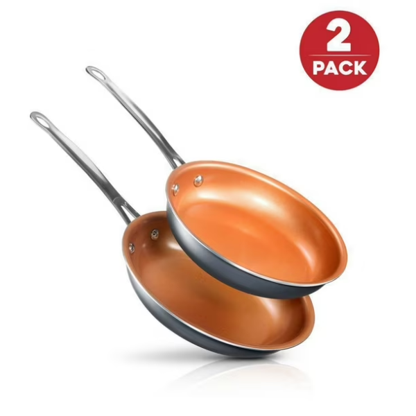 Gotham Steel 2pc Hard Anodized Non-Stick Fry Pan Set - Image 7