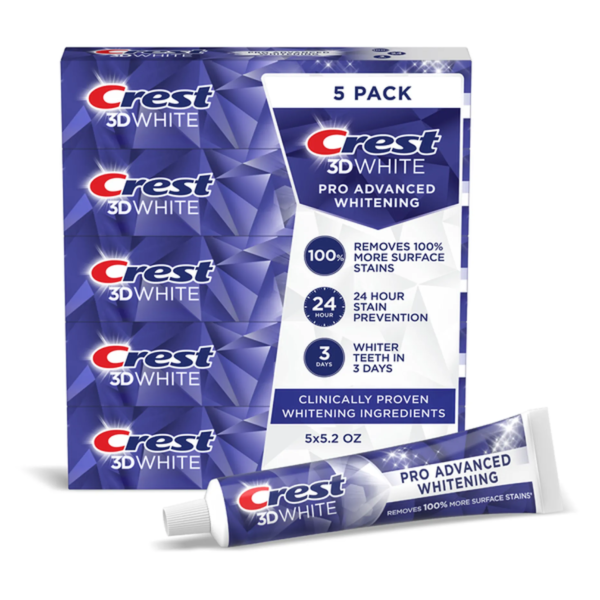 Crest 3D White Advanced Whitening Toothpaste, 5.2 - Image 2