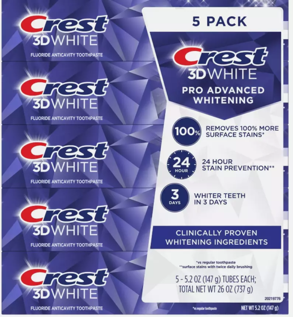 Crest 3D White Advanced Whitening Toothpaste, 5.2 - Image 3