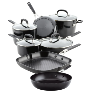 Kitchenaid Hard Anodized Nonstick Cookware Set - 10 pcs - Onyx Black
