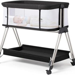 Fodoss Baby Bassinet Bedside Sleeper with Wheels and Storage Tray