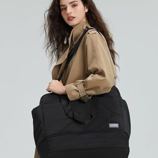 Outspry Expandable Duffel Travel Bag With Laptop Sleeve Black