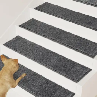 Purrugs Peel & Stick 15pc Self-adhesive Carpet Stair Rugs 8" X 30"