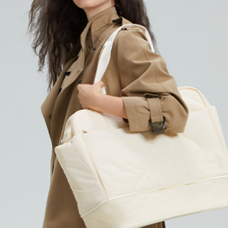 Outspry Expandable Duffel Travel Bag With Laptop Sleeve Beige